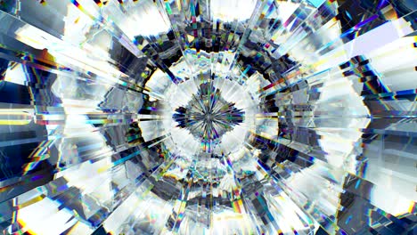 caleidoscopio giratorio de piedra preciosa de textura de diamante o vidrio brillante
