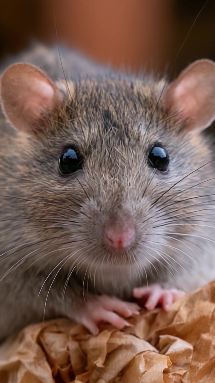 Ritratto ravvicinato di un roditore curioso catturato in due fotogrammi, che evidenzia le sue caratteristiche espressive e gli intricati dettagli della pelliccia con un ambiente naturale.
