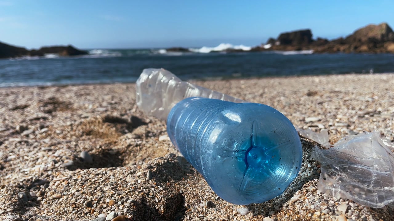 Inquinamento da plastica del mare. Giornata della Terra.