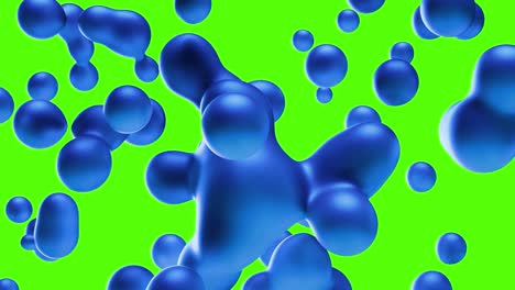 movimiento abstracto azul líquido de arte minimalista en fondo verde