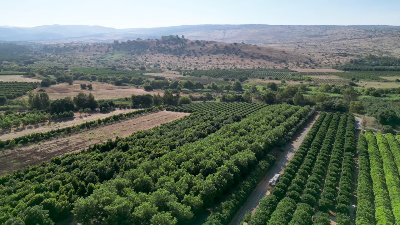 4K high resolution drone video of the She'ar Yashuv village- Northern Israel during the summer months- Israel