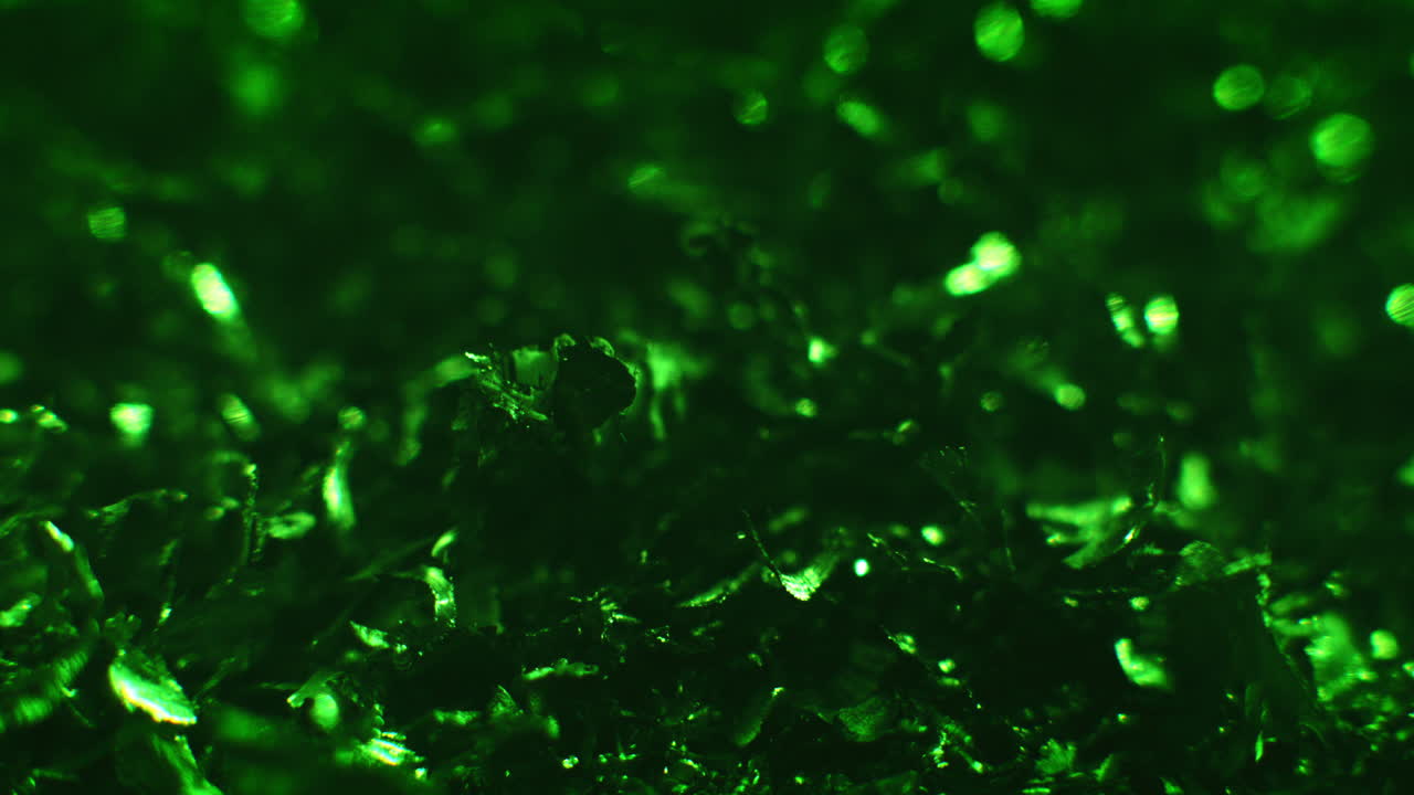 Emerald color metallic raspings erratic movement