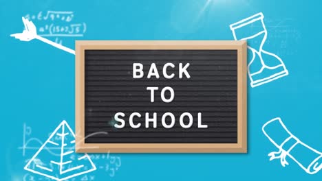 Animation-Von-„Back-To-School“-Texten-über-Symbolen-Für-Schulgegenstände