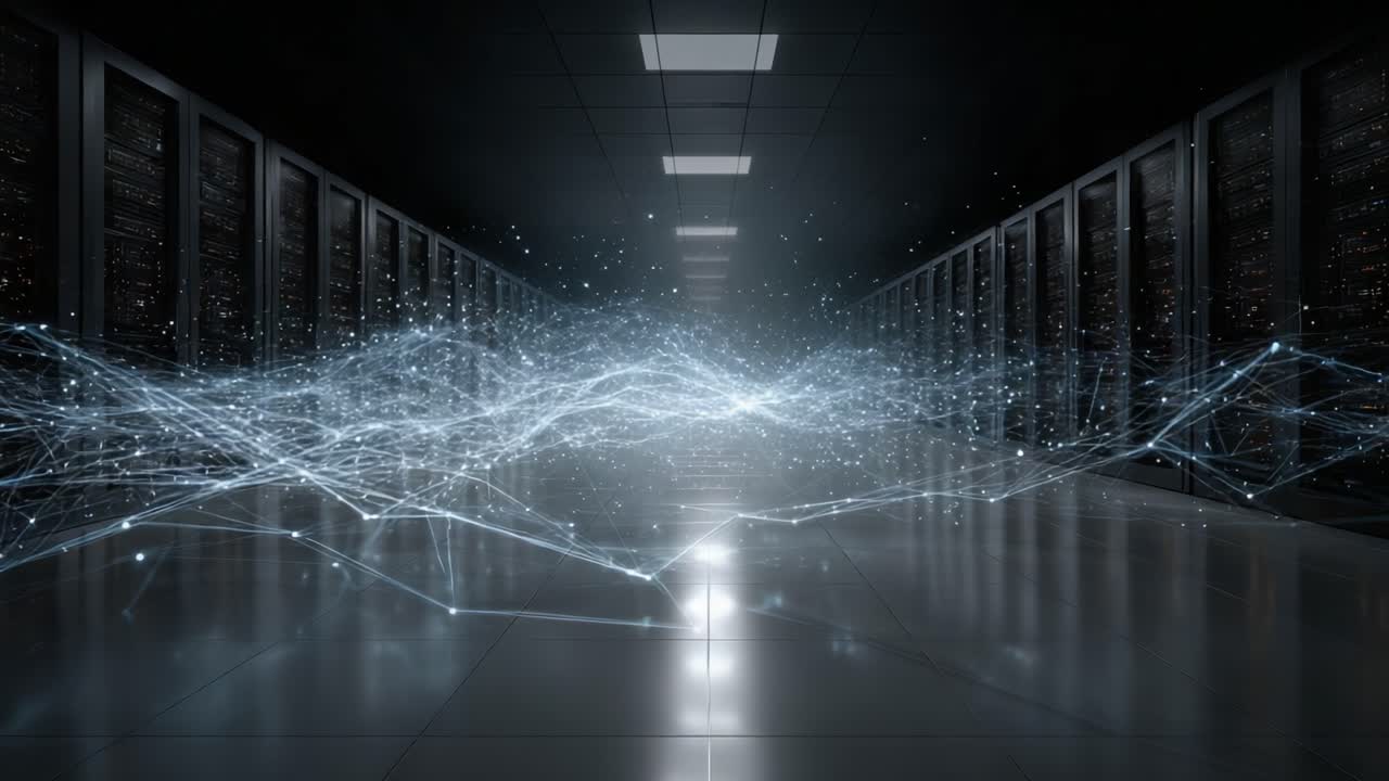 A Captivating Journey Through a High-Tech Data Center: Exploring the Flow of Information and Connectivity in a Digital Landscape
