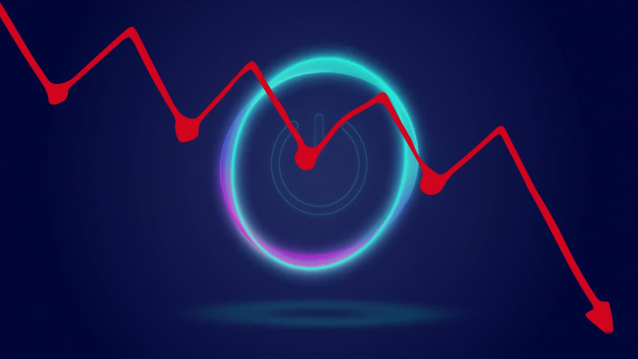 Animation of data processing over off button