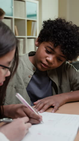 Students Collaborating or Studying in a Classroom