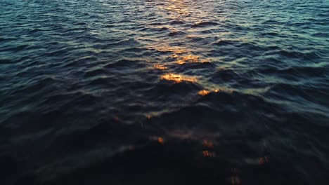 deep blue last light of dusk, golden hour orange yellow on ocean ripple wave texture