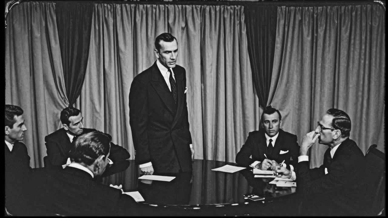 1950 년대 또는 1960 년대 비즈니스 회의