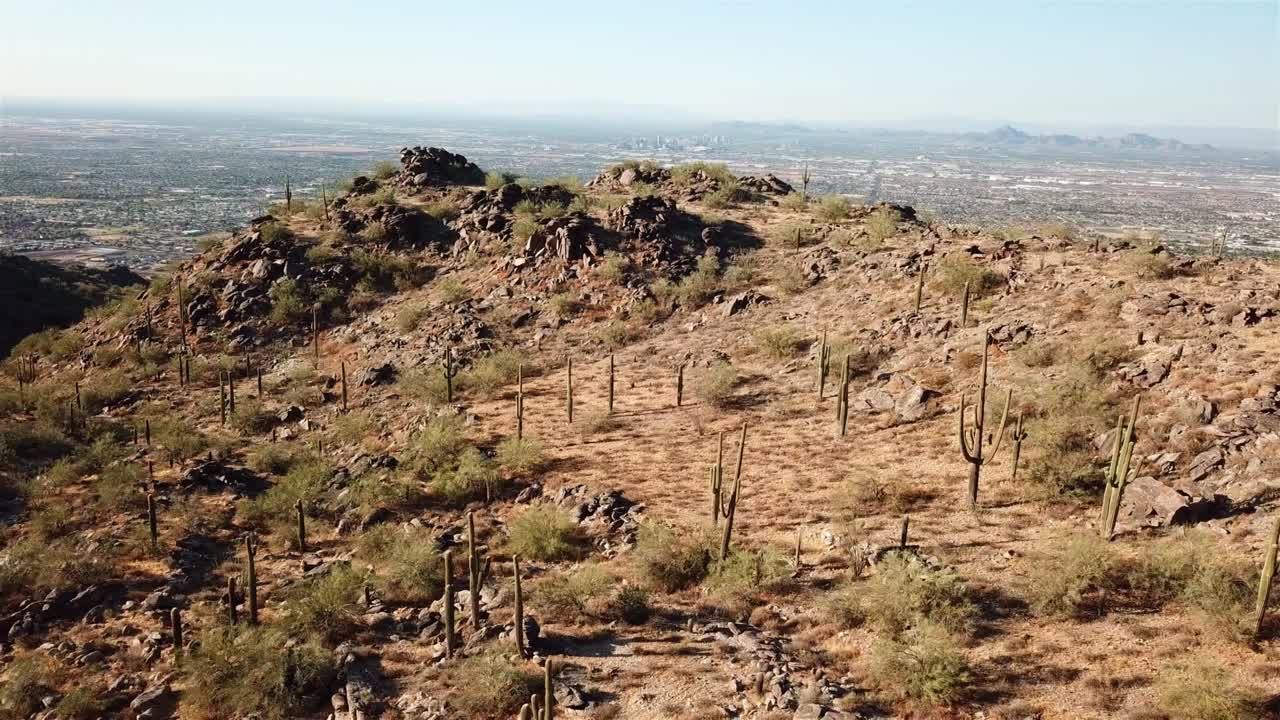 피닉스 시티와 함께 사구아로 투스 필드의 드론 리