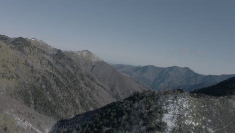 Drone-shot-of-winter-mountain-in-Japan