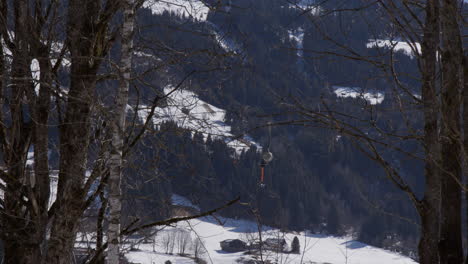 ski lift ropeways in jochberg, austria. wide shot