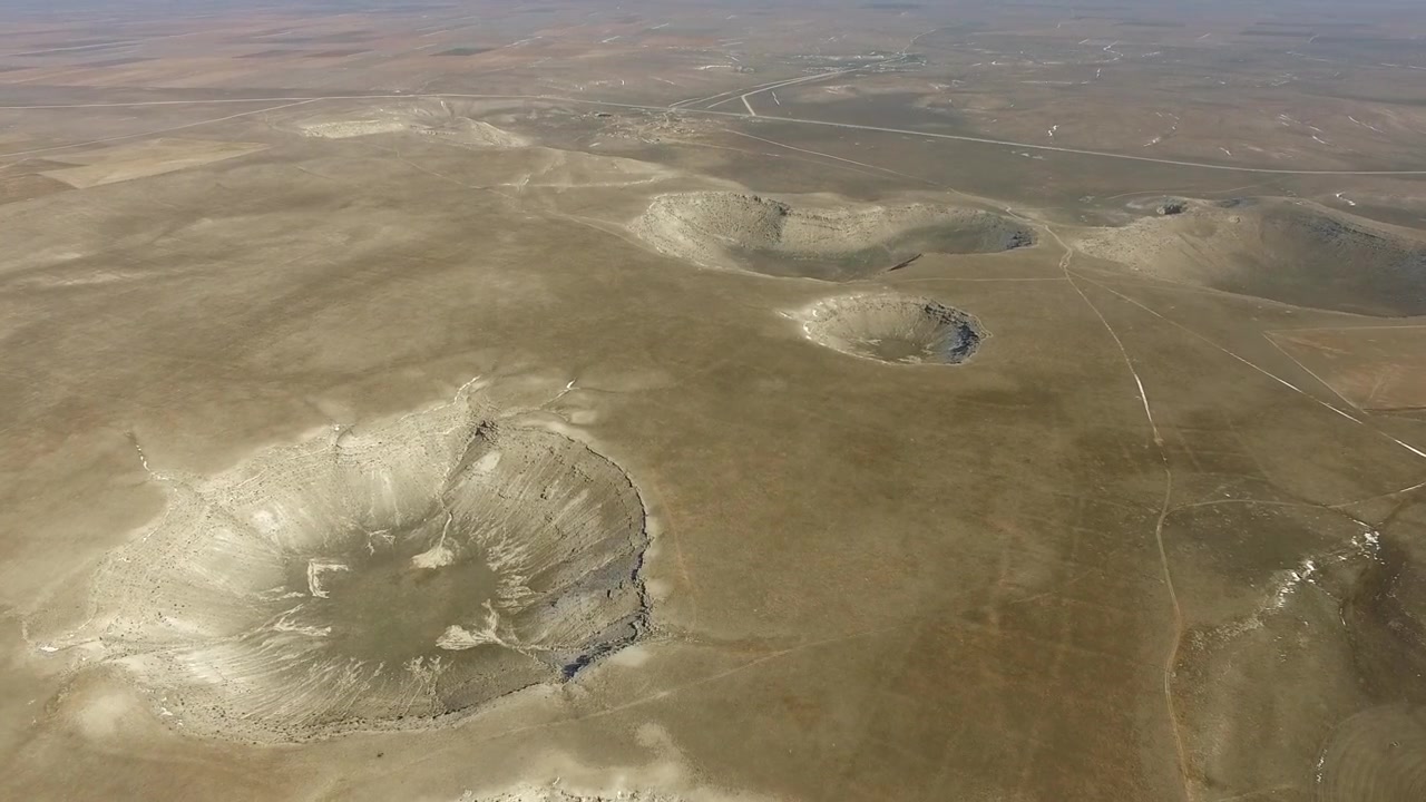 Aerial View of Karapinar Sinkholes in Konya Turkey