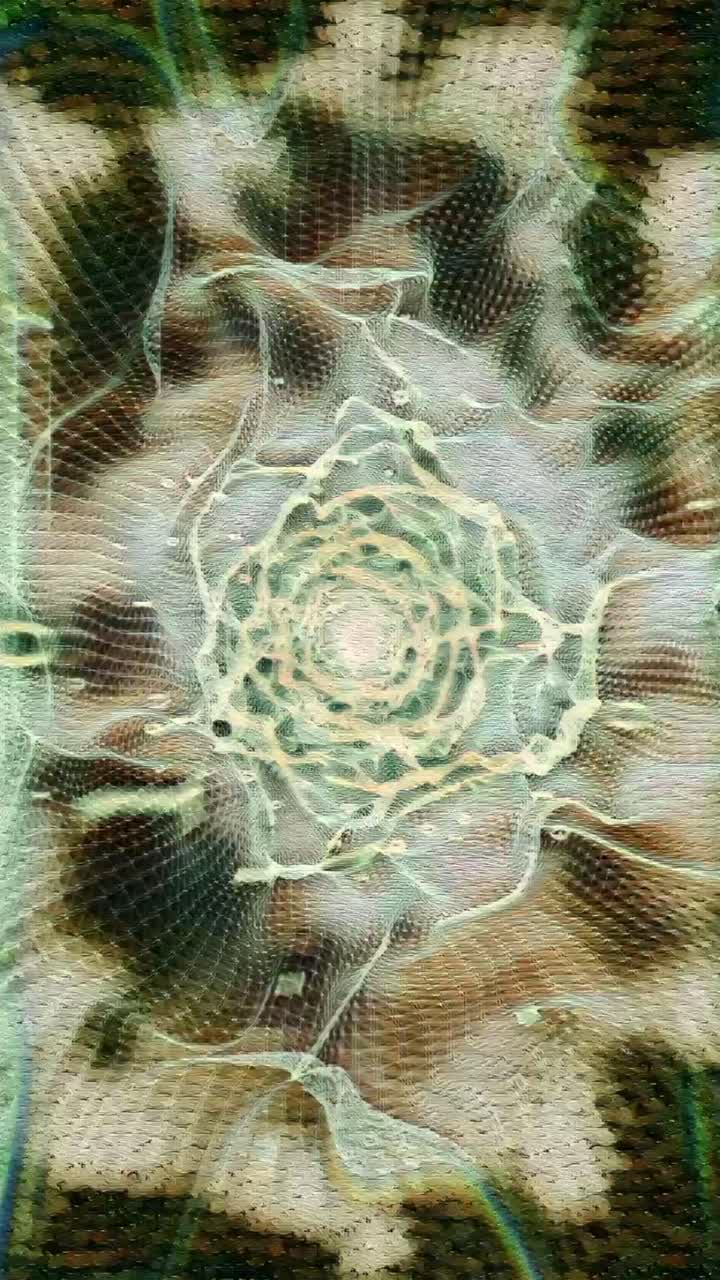 Animazione verticale di un tunnel elettrico virtuale astratto con effetto pittura solare per storie sui social media.