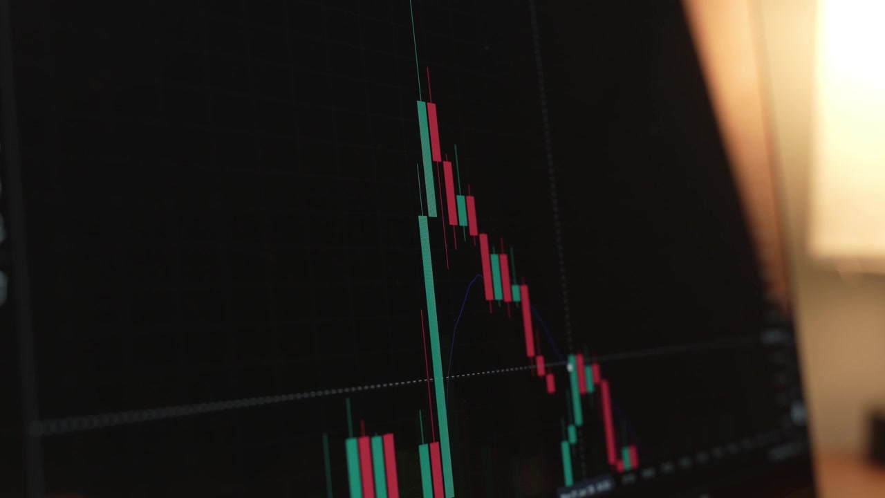 Trader Analyzing Stock Market Charts on a laptop through a brokerage platform.