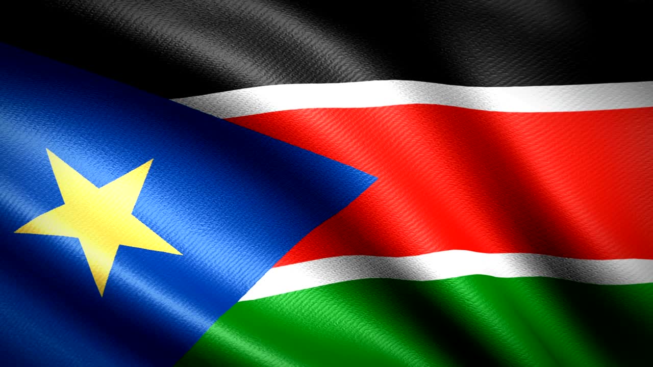 South Sudan Flag. Seamless Looping Animation. 4K High Definition Video