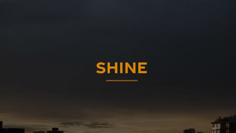 animation of shine text over cityscape