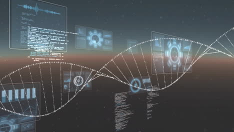 animation of dna strand and data processing