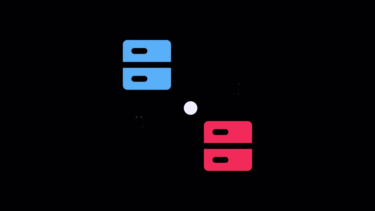 Animated Icon of Data Transfer Between Two Servers