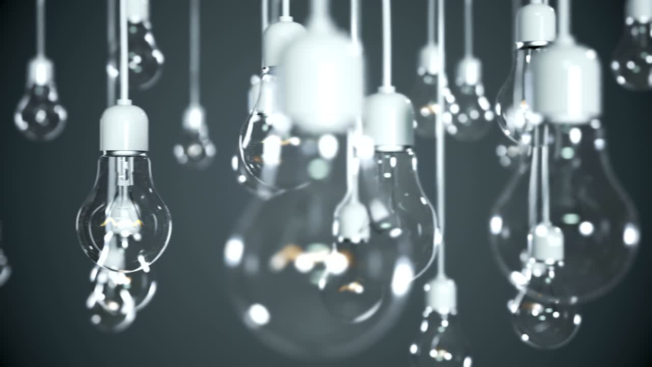 Idea concept with light bulbs on gray background