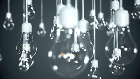 idea concept with light bulbs on gray background