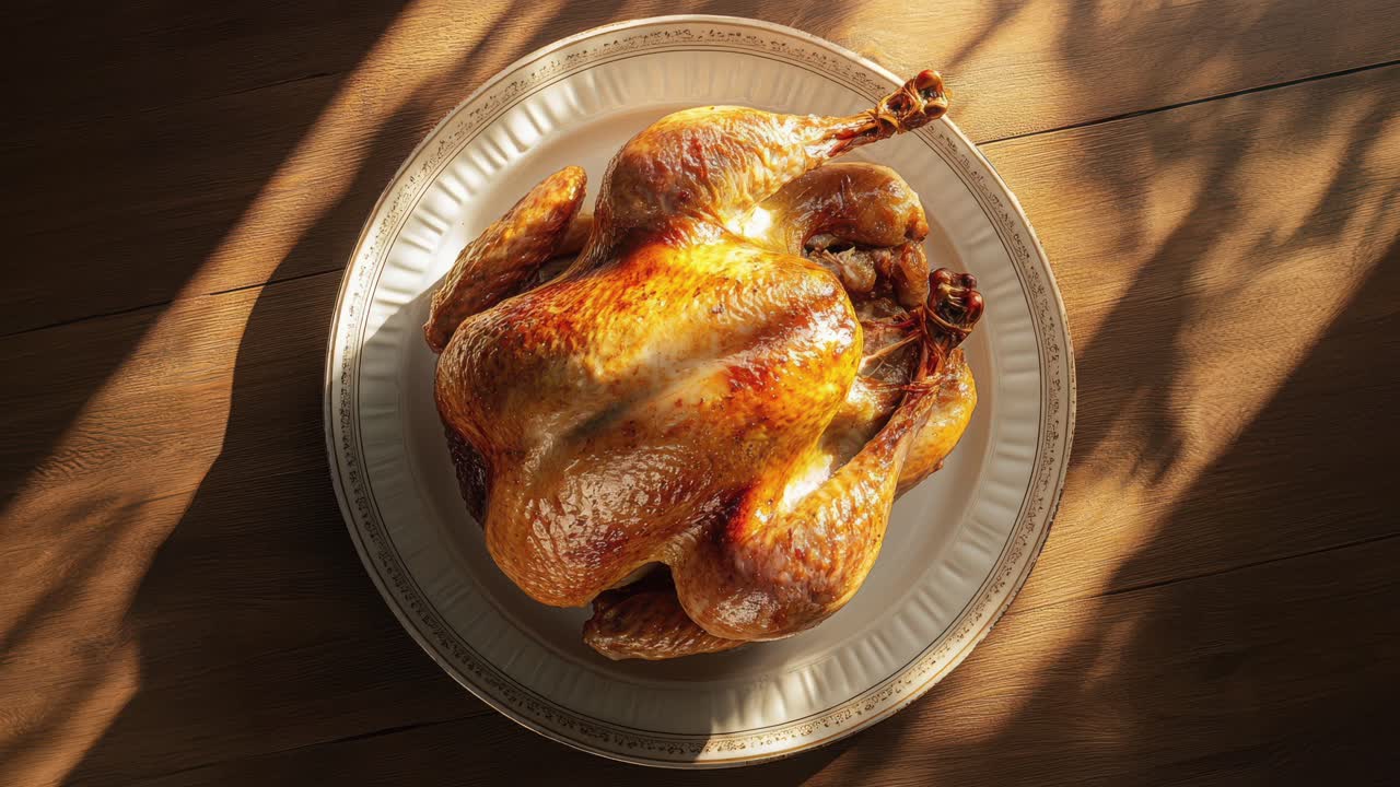 접시에 긴 칠면조