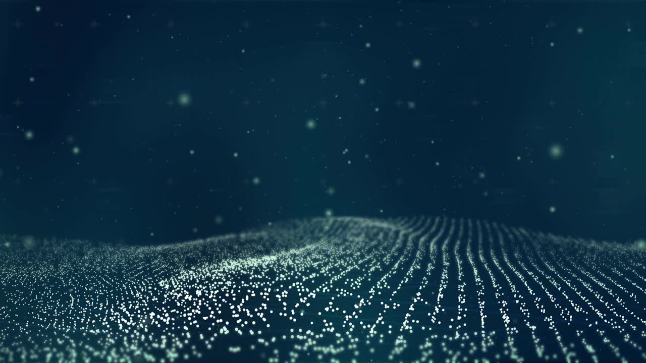 Animation of multiple floating light spots on blue background
