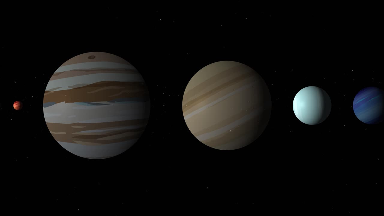 viaje animado más allá de los planetas y el sol