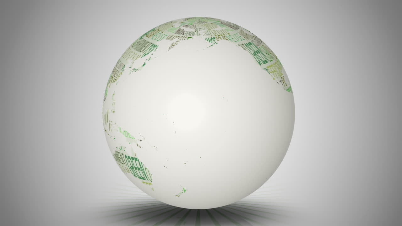 el globo de las palabras del medio ambiente girando