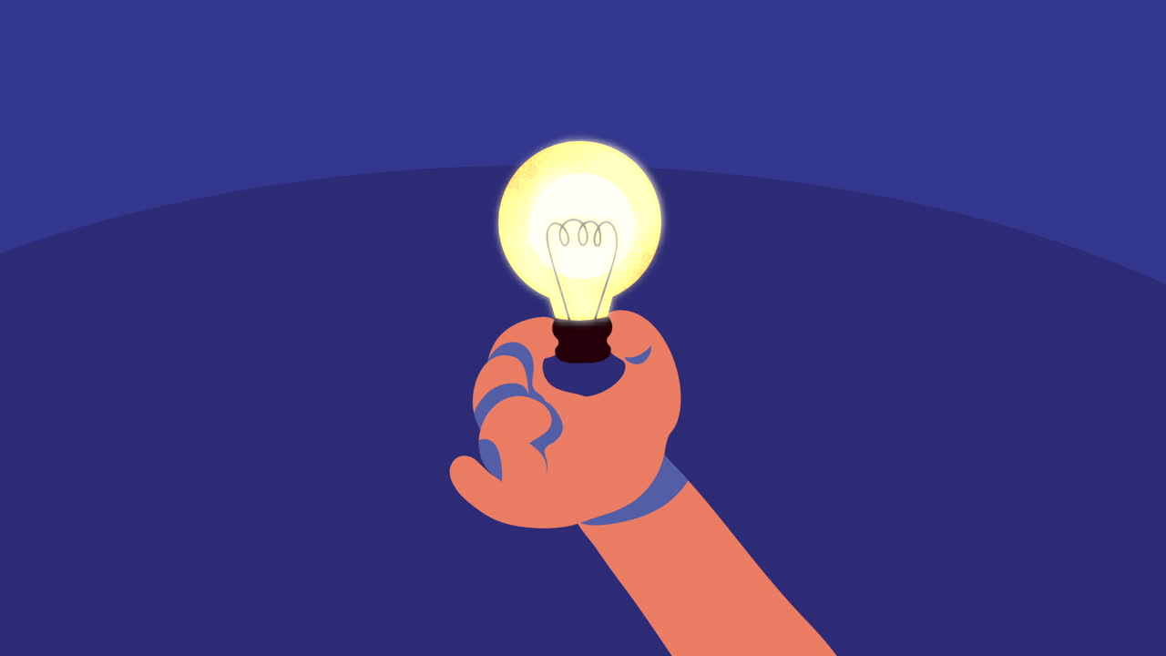 mano con una bombilla