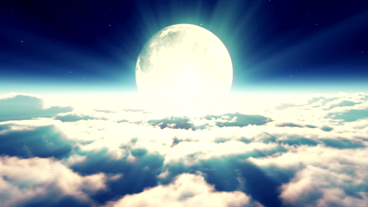 구름과 달에서 날아가는 꿈 4k