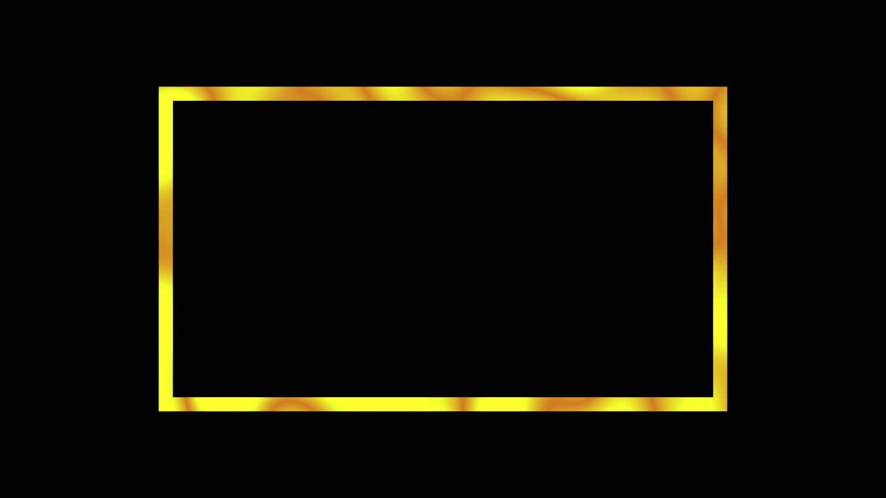 Animated Golden Glowing Rectangle Frame Loop