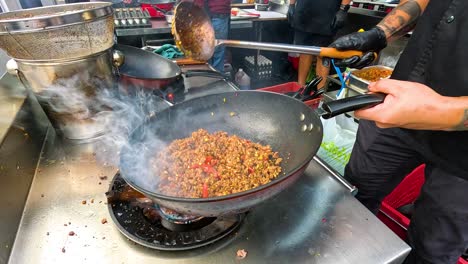 chef preparing delicious stir-fry