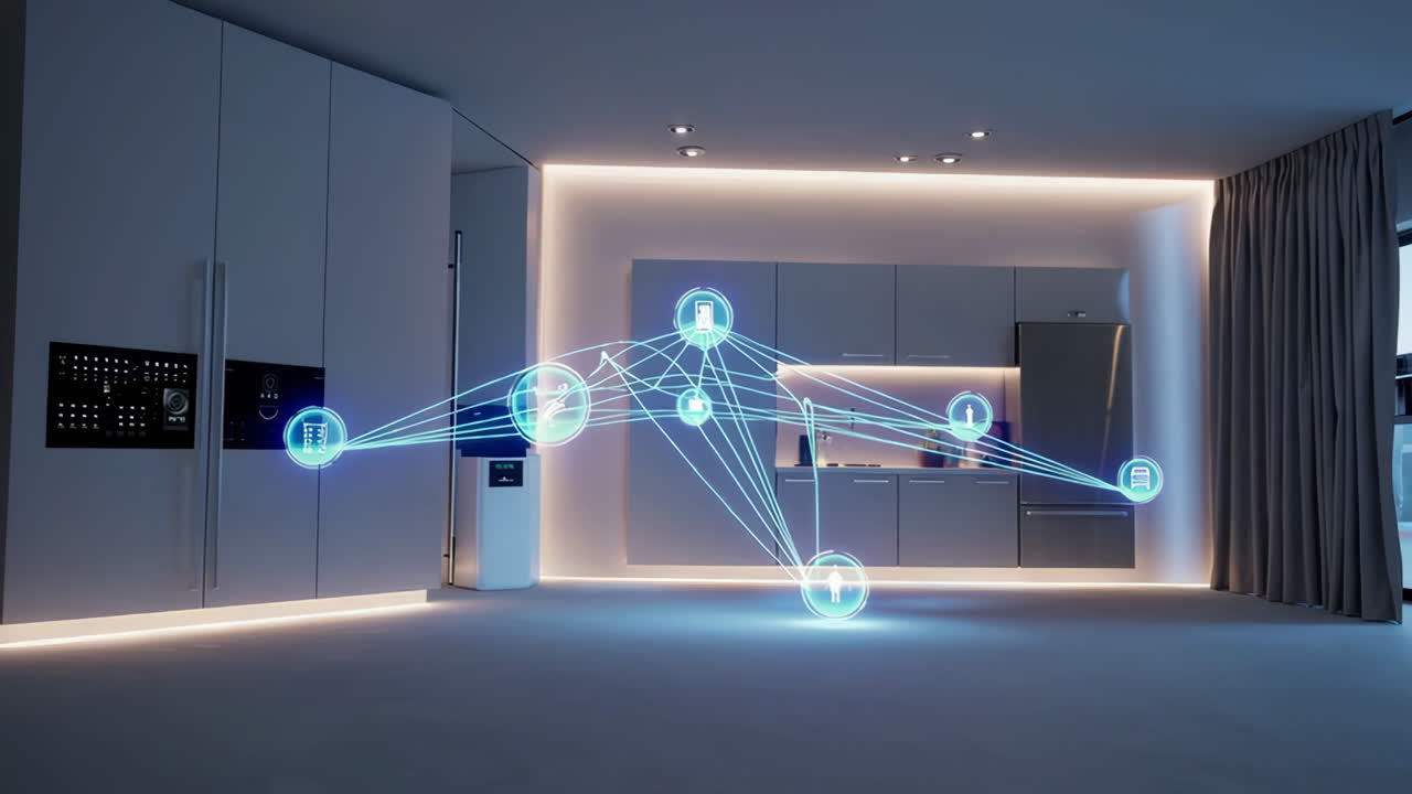 Smart Home Kitchen with Connected Appliances