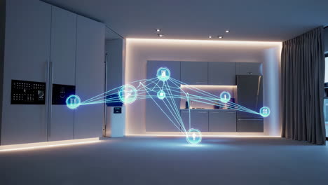 smart home kitchen with connected appliances
