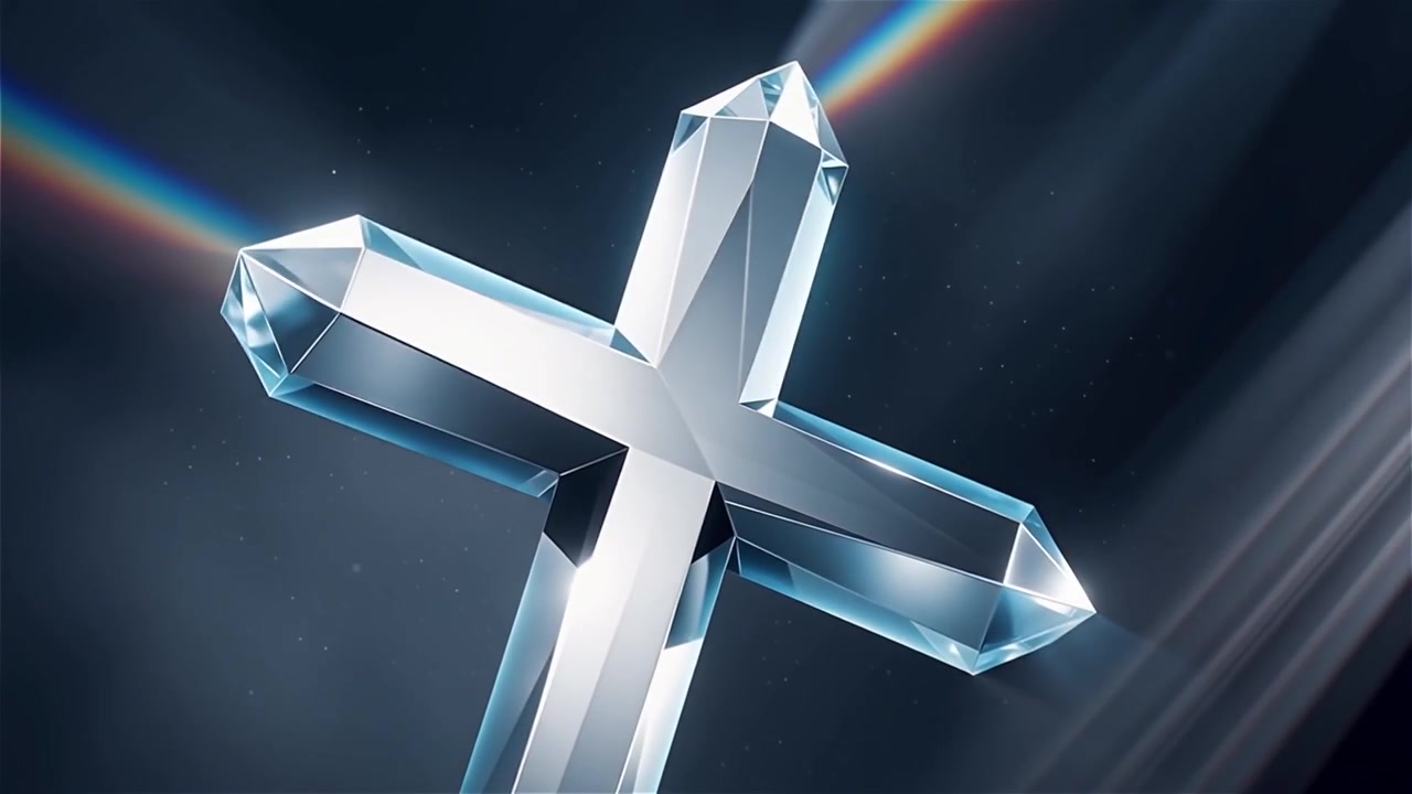 Christian Cross Heavenly Light Worship Background