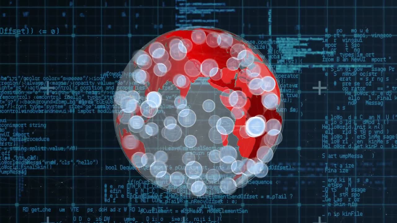 Globe and digital apps icons