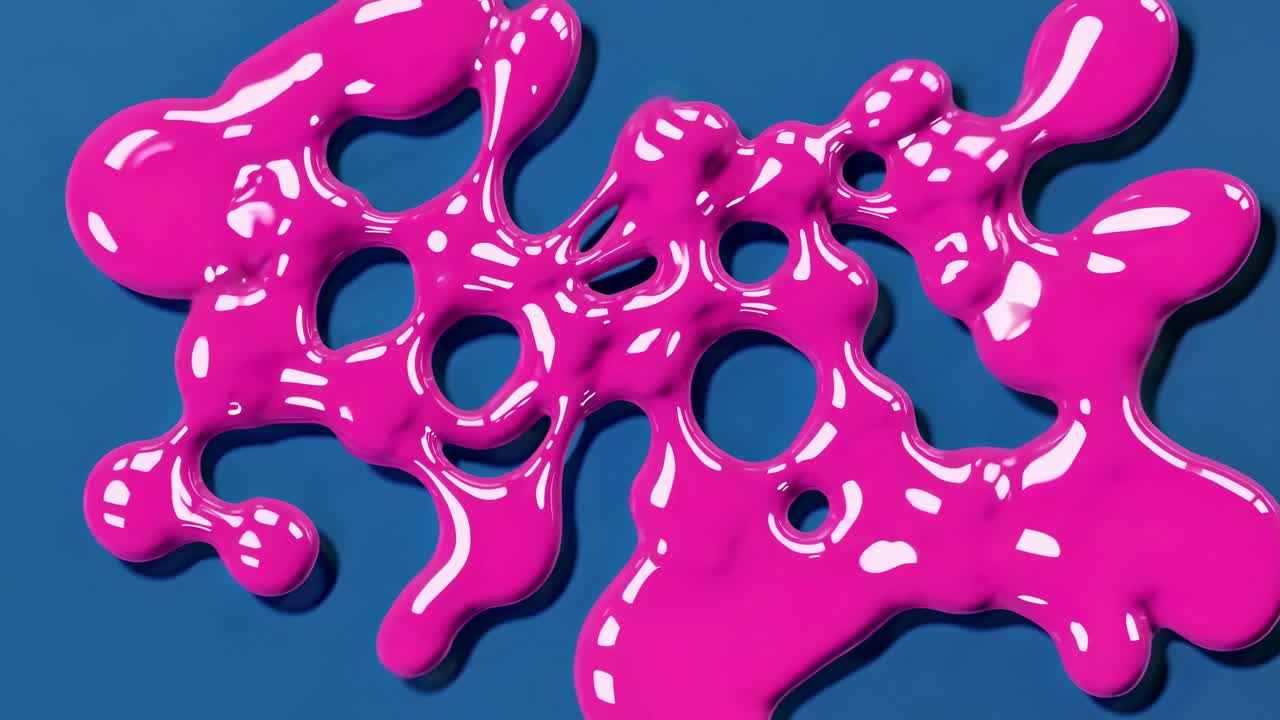 salpicaduras de pintura rosa sobre un fondo azul