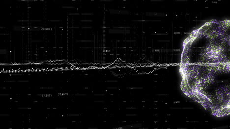 animación del procesamiento de datos digitales con globo con red de conexiones
