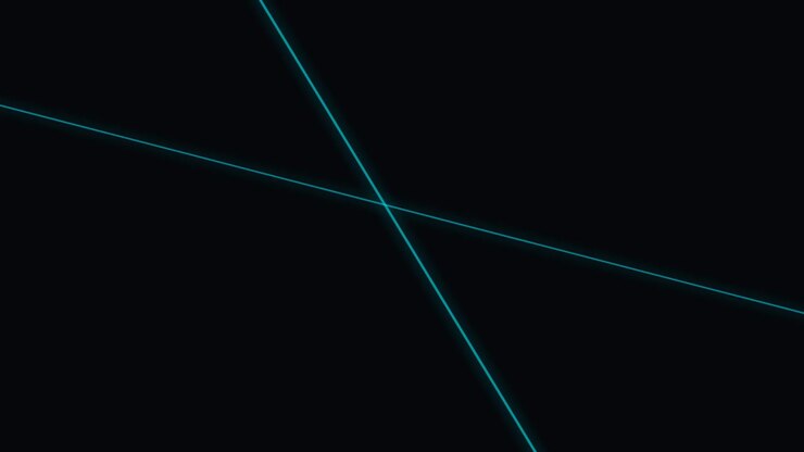 Abstract Glowing Cyan Lines Intersecting on Black Background