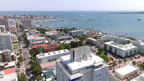 El-Centro-Vibrante-De-Punta-Del-Este:-Las-Grandes-Costas-De-La-Península,-Los-Edificios-Y-El-Puerto-Repleto-De-Yates