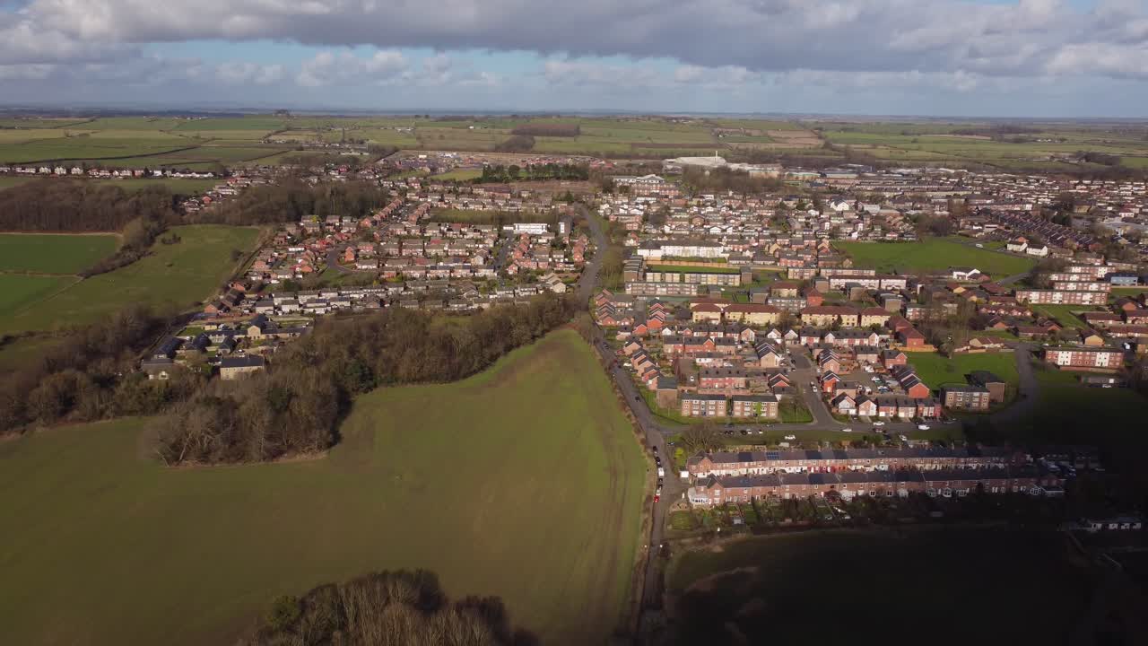 Throckley Village and surrounding countryside of Northumberland from above - Newcastle upon Tyne, England