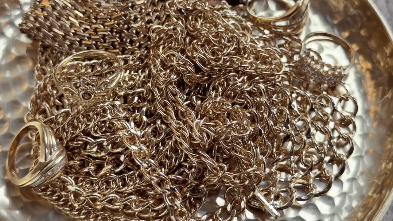 Close up of jewelry pile
