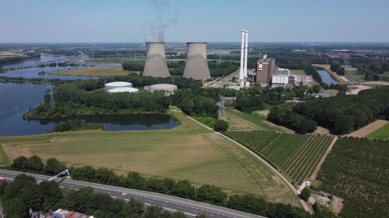 central eléctrica de gas en maasbracht, países bajos, aérea