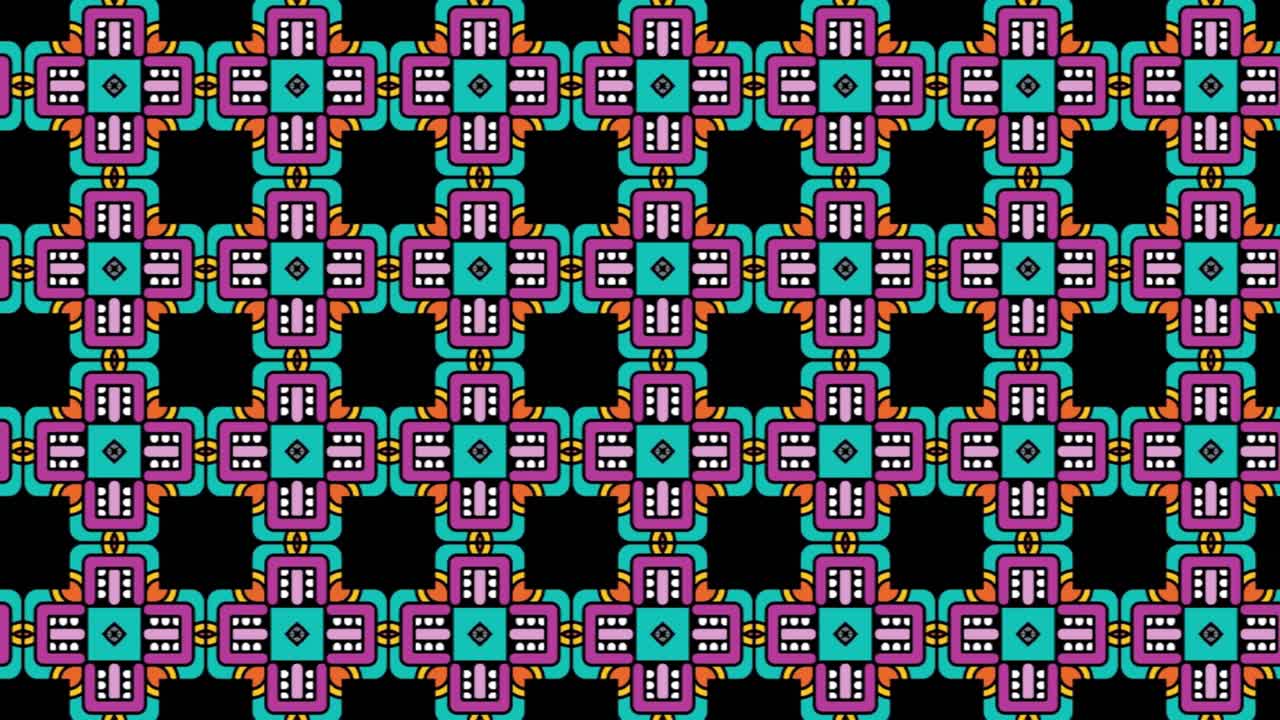 ilustración de patrón de mosaico sin fisuras con signos florales