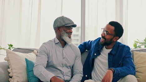 father, man and portrait with hug in a home