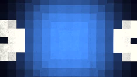 diseño de tablero de ajedrez azul y blanco con borde negro tamaños cuadrados variados dispuestos en un patrón clásico