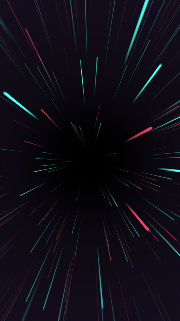 Abstract Speed Lines with Teal and Red Glow on Dark Background