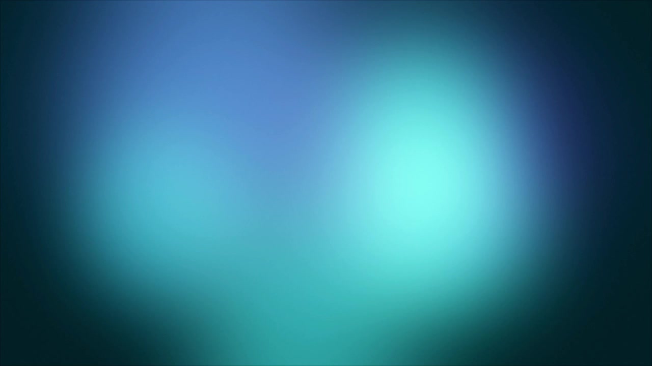 Fundo gradiente abstrato suave mudando gentilmente com pontos de luz ciano-azul suaves, gráfico em loop contínuo