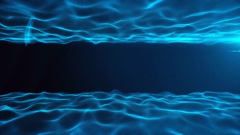 abstract background with wavy lines from points. animation ripples on surface from neon lines. animation of seamless loop.