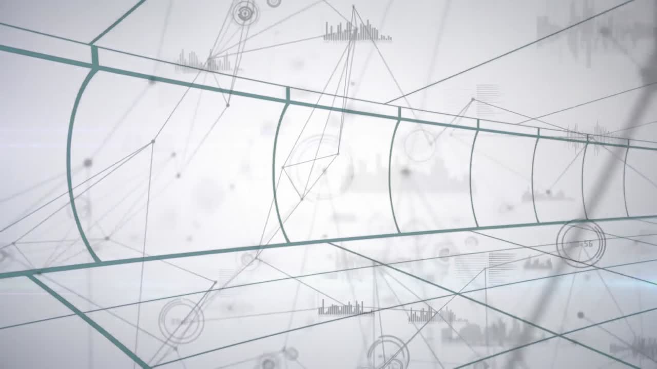 líneas de cuadrícula en movimiento sobre fondo blanco